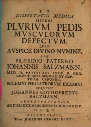 Diss. med. sistens plurium pedis musculorum defectum