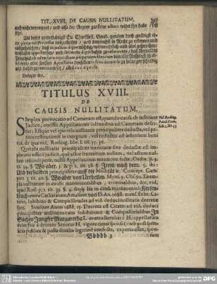 Titulus XVIII. De Causis Nullitatum