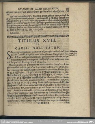 Titulus XVIII. De Causis Nullitatum
