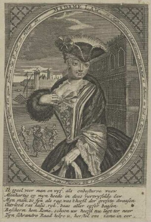 Bildnis der Madame Law, in Anspielung auf den Bankier John Law (1671-1729)
