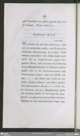 Sechster Brief. 7. December