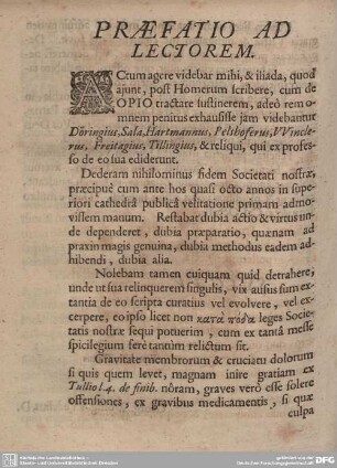 Praefatio ad Lectorem.