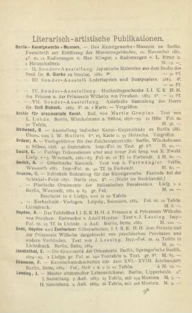 Literarisch-artistische Publikationen
