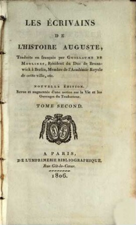 Les ecrivains de l'histoire Auguste, 2