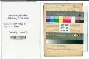 Entnazifizierung Heinrich Rensing , geb. 16.12.1909 (Geschaeftsfuehrer)