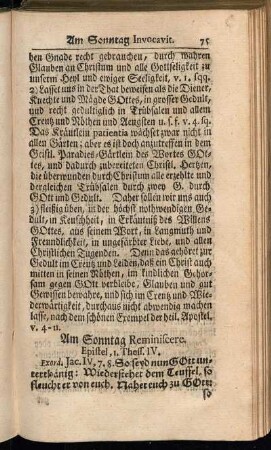 Am Sonntag Reminiscere. Epistel, 1. Thess. IV. - Am Sonntag Misericordias Domini. Epist. I. Petr. II.