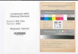 Entnazifizierung Heinrich Bergmann , geb. 09.12.1894 (Fregattenkapitaen)