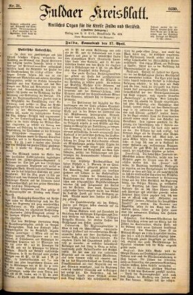 Ausgabe vom Samstag, den 17. April 1880.