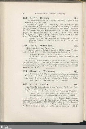 880. 1724, Oktober 4. Wittenberg
