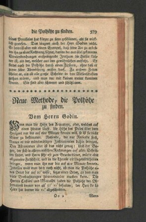 neue Methode, die Polhöhe zu finden.