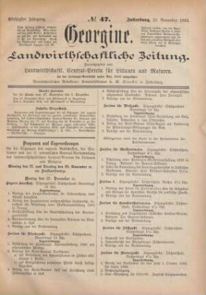 Fünfzigster Jahrgang. No. 47. Insterburg, 23. November 1882.