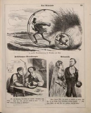 "Das Velocipede" "Frühschoppen-Betrachtungen" "Bekenntniß"
