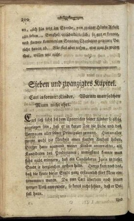 Sieben und zwanzigstes Kapitel. Carl informirt Kinder. Warum man solchen Mann nicht ehrt.