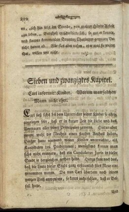 Sieben und zwanzigstes Kapitel. Carl informirt Kinder. Warum man solchen Mann nicht ehrt.