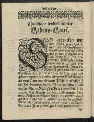 Christlich-wolvollführter Lebens-Lauf.
