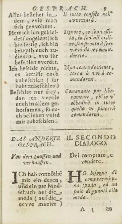 Das Anderte Gesprach / Il Secondo Dialogo