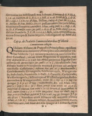 Cap. 9. de Praelatis Commendatoribus & liberis Canonicorum collegiis.