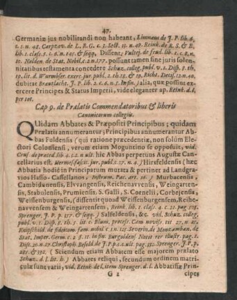 Cap. 9. de Praelatis Commendatoribus & liberis Canonicorum collegiis.