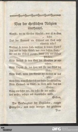 Von der christlichen Religion überhaupt.