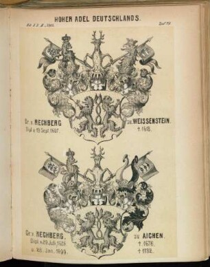 Taf. 79. Gr. v. Rechberg zu. Weissenstein. - Gr. v. Rechberg, zu Aichen.