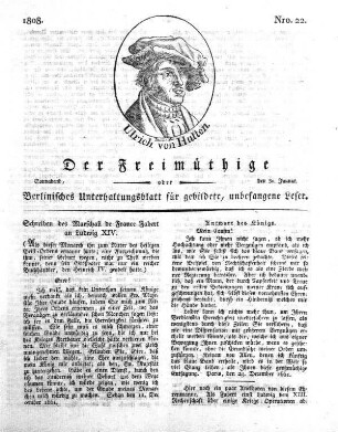 Nro. 22, Sonnabend, den 30. Januar 1808