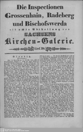 Glaubitz (Fortsetzung) : 28. Lieferung