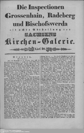 Glaubitz (Fortsetzung) : 28. Lieferung