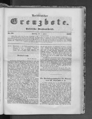 1863: Norddeutscher Grenzbote : politische Wochenschrift