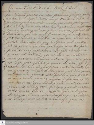 Brief von Heinrich Wilhelm Ludolf an Georg Melchior v. Ludolf.