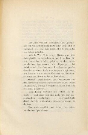 Über osteoplastische Operationen : Inaug. Diss.