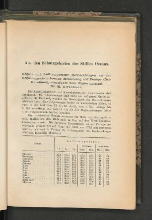 Aus den Schutzgebieten des Stillen Oceans.