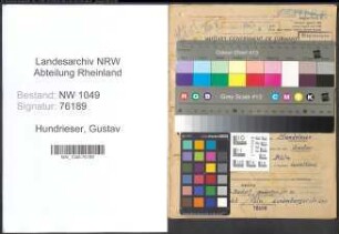 Entnazifizierung Gustav Hundrieser , geb. 28.09.1906 (Arbeiter)