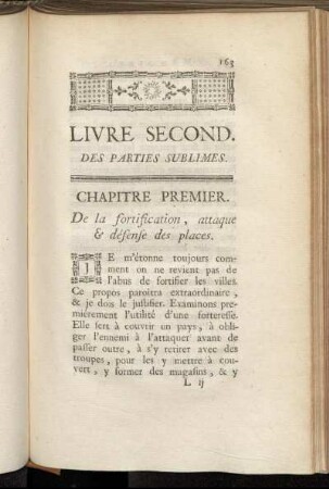Chapitre premier. De la fortification, attaque & défense des places.