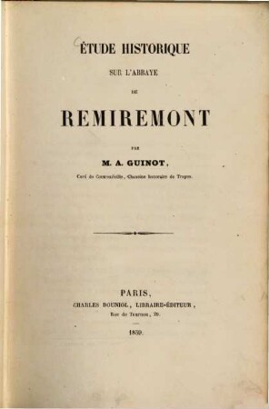 Étude historique sur l'abbaye de Remiremont