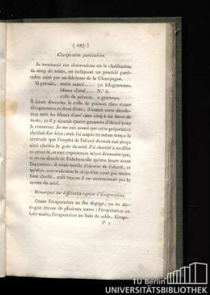 Clarification particulière