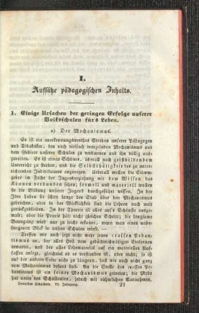 Einige Ursachen der geringen Erfolge unserer Volksschulen für's Leben