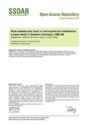 Role models and trust in socio-political institutions: a case study in Eastern Germany, 1992-96