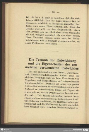 Die Technik der Entwicklung und die Eigenschaften der am meisten verwendeten Entwickler