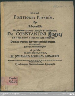 Positiones physicae