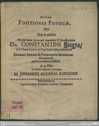 Positiones physicae