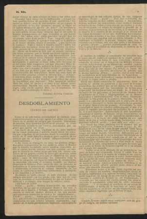 Desdoblamiento : Cuento sin asunto