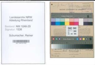 Entnazifizierung Reiner Schumacher , geb. 29.05.1895 (Beamter)