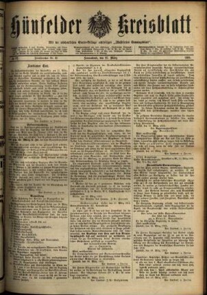 Ausgabe vom Samstag, den 27. März 1915.