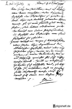 5: Brief von Johann Wilhelm Ludwig Gleim an Karl Abraham Freiherr von Zedlitz