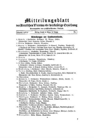 Mitteilungsblatt des Deutschen Vereins für werktätige Erziehung