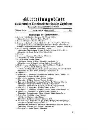 Mitteilungsblatt des Deutschen Vereins für werktätige Erziehung