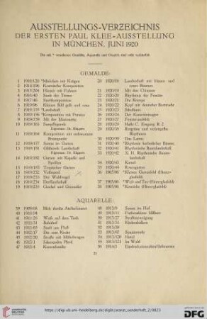 Ausstellungs-Verzeichnis (Nr. 1-324)