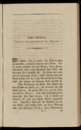 Erster Abschnitt. Von der Verschiedenheit des Bodens.