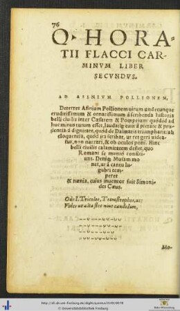 QUINTI HORATII FLACCI CARMINUM LIBER SECUNDUS