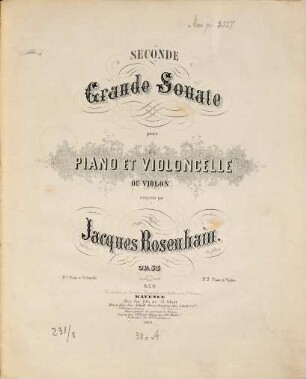 Seconde Grande Sonate pour piano et violoncelle ou violon op. 53